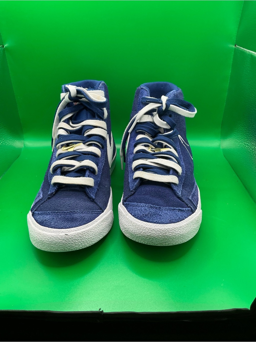 Nike Blazer Mid Top Lace-Up Blue Suede Men's Sneakers US 9 314070-401